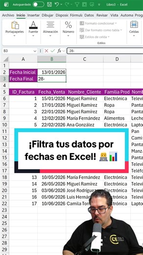 ¡Filtra tus datos por fechas en Excel! 👨‍💻📊 Si quieres ver más trucos, comenta “EXCEL” y te enviaremos una lista de atajos, junto con tu bono de bienvenida. 👇 #excel #sheets #tutorial #datos #camaracomercioexterior