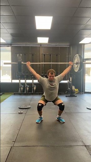 Snatch complex at 135 pounds #crossfit power snatch single +one overhead squat with 61 kilos lifting