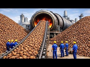 Inside a High-Tech Coconut Shell Factory | From Waste to Ultra-Pure Activated Carbon (Full Process)
