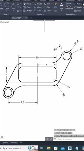 AutoCAD 2D Drafting #autocad #mechanicaldrawing