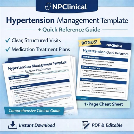 Hypertension Management Template for Nurse Practitioners | Blood Pressure Workflow   Quick Reference | NP Clinical Tool | Digital Download - Etsy