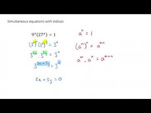 Simultaneous equations with indices