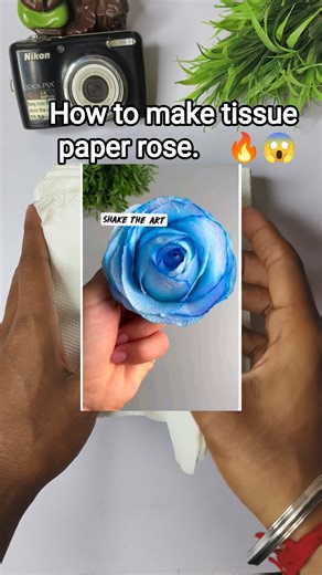 How To Make Tissue Paper Rose 🌹 | Easy DIY Craft Tutorial 😱🔥 #craft #diy #rose #shorts