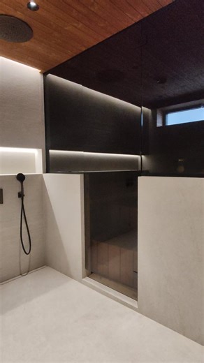 Kun kylpyhuone ja sauna remontoidaan viimeisen päälle, sähköt ansaitsevat olla samalla tasolla. Tällä kertaa saimme kunnian valaista kokonaisuuden 💡 Lauteiden alle upotettu @cariitti LED-valo, @tapwell pyyhekuivaimet, spottien tarkka sijoittelu ja huolellinen viimeistely viimeistelevät tunnelman ✨ @tilasioy vastasi suunnittelusta, laatoitus ja rakennustyöt @rajarakennus , lasiseinät ja ovet @lasiverstas.fi Kun hyvä suunnittelu, tarkka toteutus ja laadukkaat materiaalit kohtaavat syntyy arjen lu