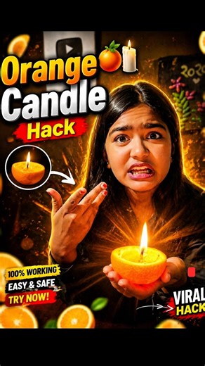 “Orange Candle 😱🍊 | 10 Sec Magic!”#shorts