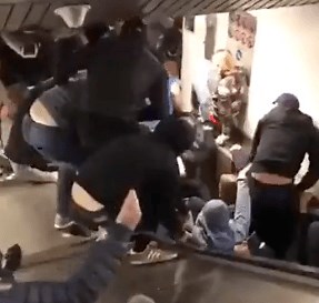 Watch a crowded escalator fail spectacularly