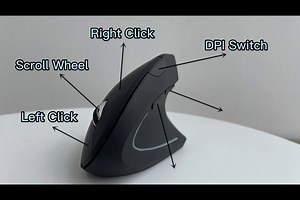 VEGCOO Vertical Wireless Mouse, 2.4GHz Ergonomic Mouse, Optical Mice with Comfortable Frosted Texture, 3 Adjustable DPI Office Computer Mice Compatible with PC,Desktop,Laptop