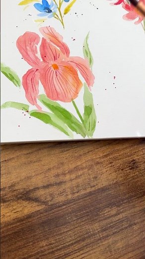 How to paint loose watercolor irises for beginners