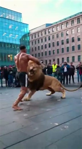 "ROAR vs ROAR: Human Beast Battles Lion in Public!"
