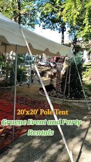 20' x 20' Pole Tent installed for a cool weekend wedding. #eventrentals #TentRental #partyrentals Gruenerentals.com | Gruene Event & Party Rentals