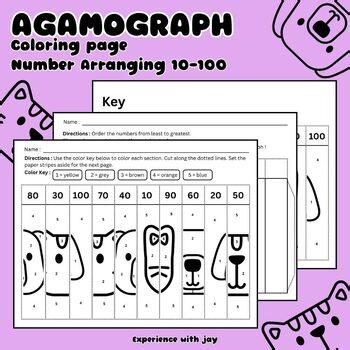 Grade 1 | Agamograph coloring page and math activity to arrange number 10 to 100