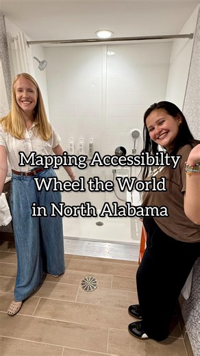 Mapping accessibility! Wheel the World is in North Alabama mapping hotels, restaurants, attractions and more. Veronica Gonzalez met us at a new Hampton Inn in Decatur to share some of what makes accommodations more accessible. #bamatwd #SweetHomeAlabama #alabama #visitnorthal #northalabama #wheeltheworld #travel #decatur #accessibletravel #wheelchair #wheelchairuser #traveltips #accessibilityforall #accessibility #accessibilitymatters @hamptoninnsuitesdecatural | Travels with Darley