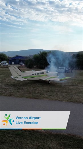 Today, the Vernon Regional Airport hosted a live emergency exercise in collaboration with multiple emergency response partners. The aircraft incident simulation is a critical part of our ongoing commitment to safety and emergency preparedness, allowing us to test and refine our emergnecy response plans and inter-agency coordination. Thank you to all participating agencies including Vernon Fire Rescue Services, RCMP, BC Emergency Health Services, the Vernon Flying Club and community volunteers!✈️