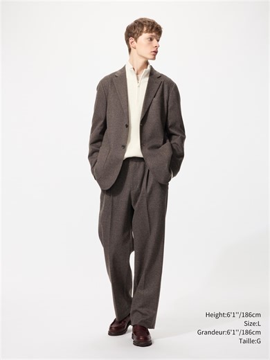 Mens PLEATED WIDE PANTS | UNIQLO CA