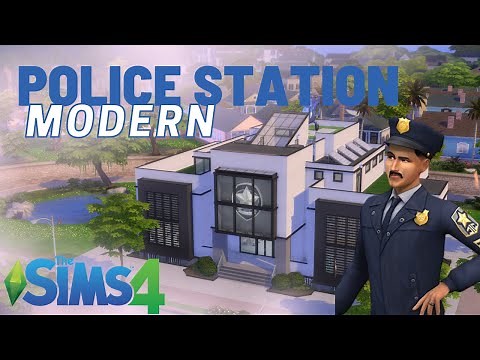 Modern Police Station | The Sims 4 | Speed Build | NO CC
