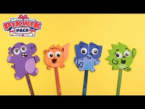 Learn to Make Pikwik Pack Popsicle Stick Puppets 🎁✨