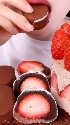 ASMR MUKBANG | CHOCOLATE PARTY *ICE CREAM, FRUIT MOCHI, WHIPPED CREAM CAKE EATING SOUNDS #asmr #cake