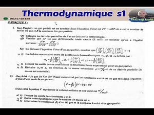 Ideal gas and real gas Thermodynamics TD exercise 5