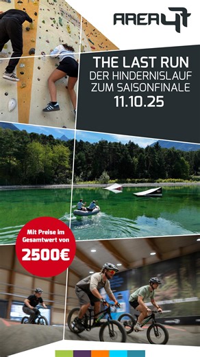 Action. Adrenalin. Party. Das Saisonfinale steht fest: 11. Oktober 2025. 👉 Save the Date – The Last Run. | AREA 47 - Tirol