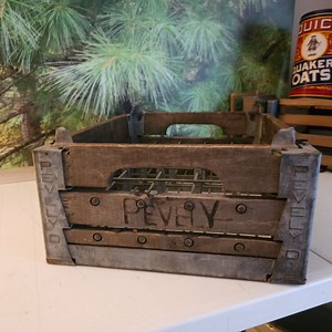 Antique Pevely Milk Crate: 1940s Wood & Metal 30-bottle Farmhouse Decor - Etsy