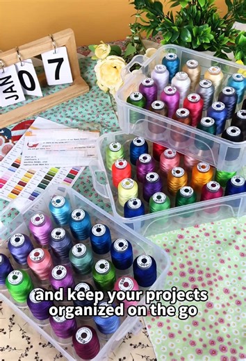 Everyone can use this polyester embroidery machine thread.#embroidery #fabric #cottonfabric #polyester #polyesterthread #newbrothread #tiktokshopjumpstartsale #happynewyear