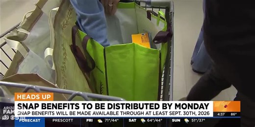 Arizona SNAP benefits now funded through September 2026