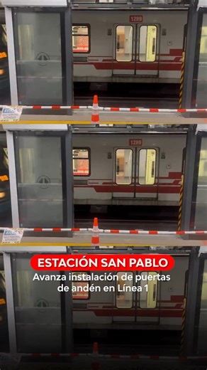24horascl on Instagram: "🚇 Metro de Santiago comenzó la instalación de las puertas de andén en la estación San Pablo de la Línea 1. 📌 “Tal como estaba programado, iniciamos el montaje de las puertas de andén en la estación San Pablo de la Línea 1. Los primeros trabajos ya son visibles para quienes toman el tren a diario”, informaron a través de la plataforma X. 🚈 Vale mencionar que el avance actualmente solo abarca un tramo de la estación San Pablo, lo que marca el inicio del Plan de Moderniz