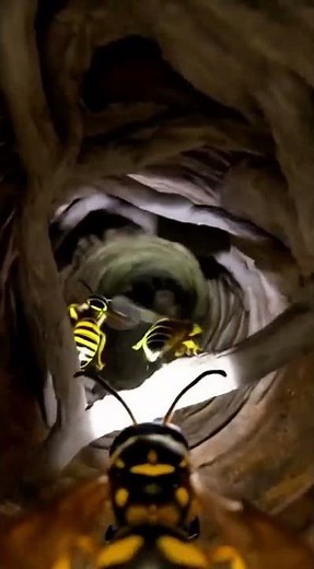 POV: A Camera Enters a Wasp Nest