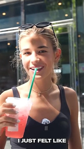 Kai Trump getting a strawberry refresher from Starbucks ❤️