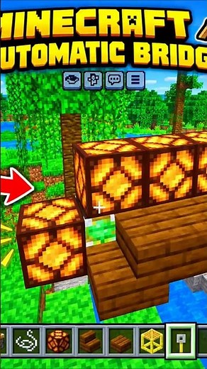 Minecraft Automatic Bridge Tutorial 🔥 | Easy Redstone Build (Bedrock/PE)
