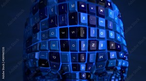 Concept animation of a computer keys head