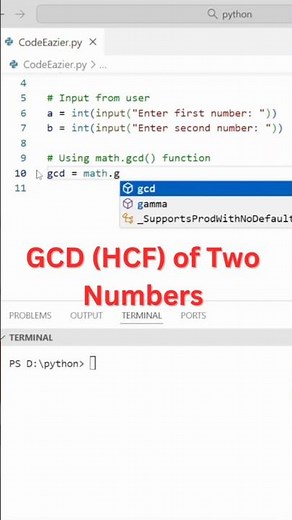 Find GCD (HCF) of Two Numbers in Python