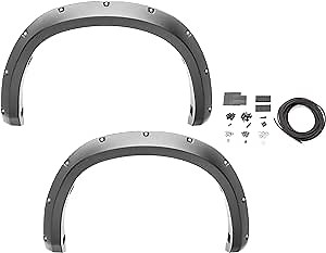 Bushwacker Pocket/Rivet Style Rear Fender Flares | 2-Piece Set, Black, Smooth Finish | 40138-02 | Fits 2015-2022 Chevrolet Colorado w/ 5.1' Bed