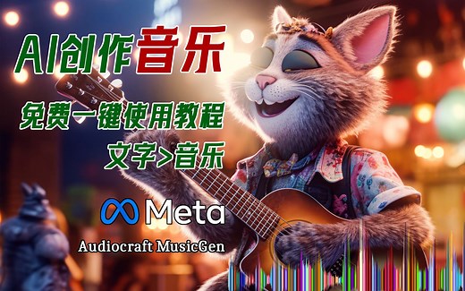 AI创作音乐，免费一键使用教程，文字转音乐AI工具，META|Audiocraft|MusicGen