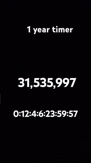 1 year timer in 31,536,000 sec