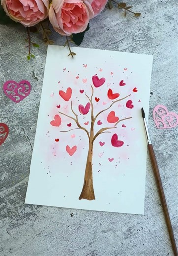 Easy Watercolor Valentine's Card Tutorial