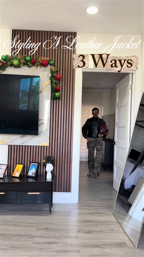 Wore this leather jacket three different ways.🖤🖤 For referenceh: 5’4”, 130 lbs. Everything is linked on my LTK.