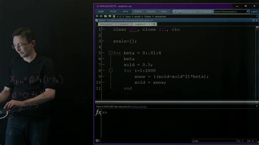 Simulating the Logistic Map in Matlab