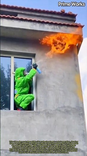 Pest Control: Hazardous Wasp Nest Removal Process #worker #process #wasp #pestcontrol #removal