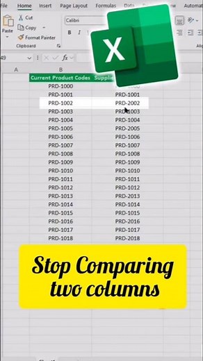 Comparing two columns data in excel by shortcut #ExcelTips #ExcelTricks #ExcelShortcuts #shorts