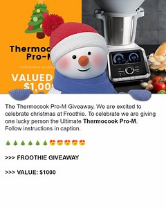 WIN: 🎄The Thermocook Pro-M🎄 (Value: $1000) 🎅 We are really excited that Christmas is just around the corner. To celebrate, we are giving one lucky winner, the Thermocook Pro-M. To Enter Simply: 1️⃣Like our page. 2️⃣Reply below mentioning whom you'd like to invite over for dinner when you win the Thermocook. (Ends 15th December. Winner announced 16th December) No purchase or payment of any kind is required to enter or win. We will not ask you for personal details. You will receive a message fr