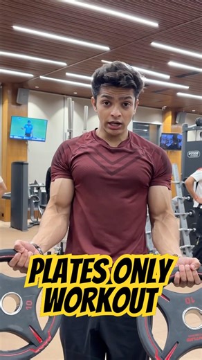 I Trained Arms but only using Weight Plates ! #fitness #armsworkout #gymshorts