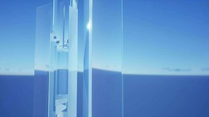 Download Abstract background of digital wide horizon with glass sheets for free