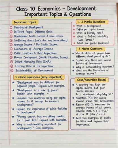 class 10 summary of ch development #pastpaper #notes #motivation #pw #sst #nexttoppers