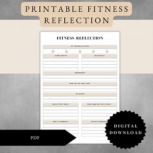 Printable Fitness Reflection | Health Planner | Workout Goals | Measurement Tracker | Goal Setting | Fitness Journal PDF - Etsy UK