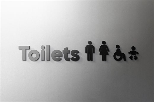 Toilet Wayfinding Sign - 3mm Acrylic Restroom, Salon, 3D, Toilet Door Signage - Self Adhesive - Etsy