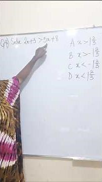 JAMB 2025 Q4- Solving Linear Inequalities. #maths