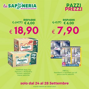 La SPESA del RISPARMIO ti aspetta da noi! 🛍 😝 Sono arrivati i PAZZI PREZZI! Scoprili subito qui 👉 bit.ly/PP09-22 | La Saponeria