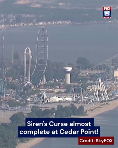 576K views · 2.9K reactions | Construction of Cedar Point’s newest attraction, Siren’s Curse, is nearing completion and FOX 8 News is giving you a bird's eye view. Find out more about the coaster right here: https://tinyurl.com/ysr37zws | Fox 8 News | Facebook