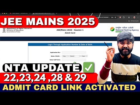 JEE Main 2025 Admit Card Link Activated✅ Official Update💯 | How to Download JEE MAIN Admit Card 2025